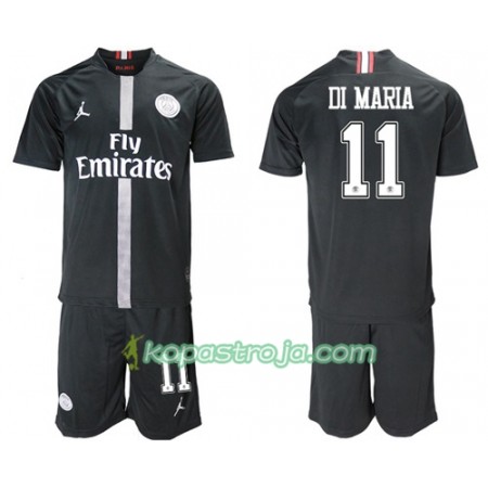 Billiga Fotbollströjor Paris Saint Germain Di Maria 11 Jodan Svart Barn Tredje tröja 2018/19 Kortärmad